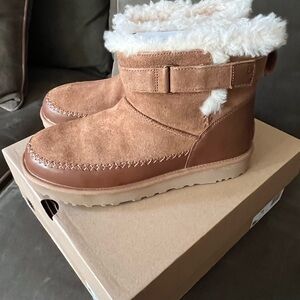 UGG Tan Retrochic Strap Boots